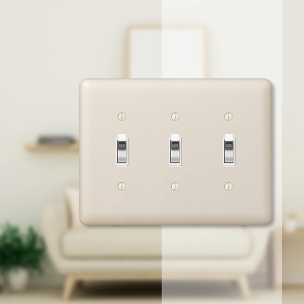 Amerelle Devon Light Almond 3 gang Stamped Steel Toggle Wall Plate - 935TTTAL