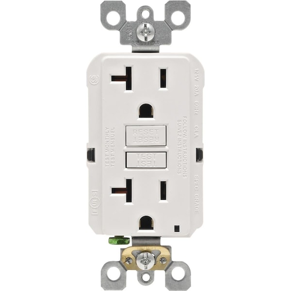 Ezgeneration Mfg R02-GFNT2-0KW Self-Test GFCI OutletWhite 20 A & 125 V - EZ872131