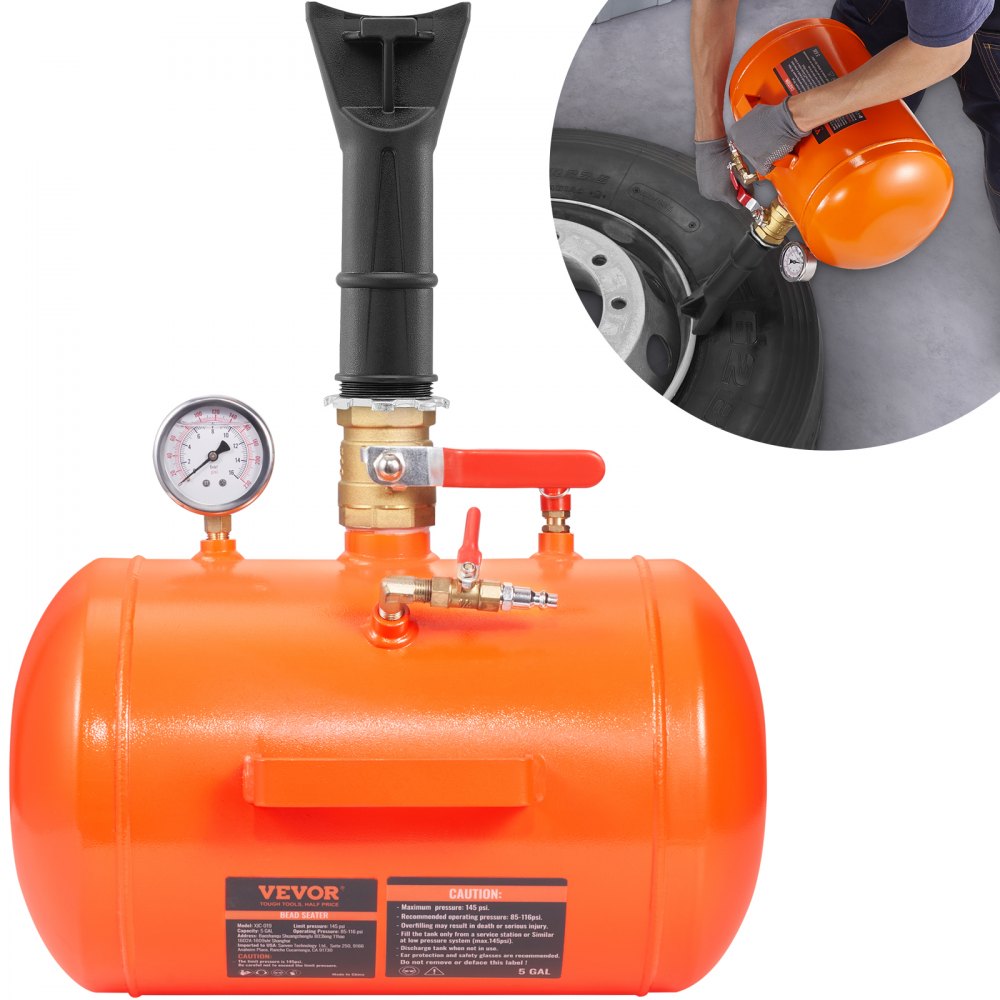 VEVOR Air Tire Bead Seater 5 Gal Blaster Tool Seating Inflator for Truck 145 PSI - LTB5GAL145PSI1HJXV0