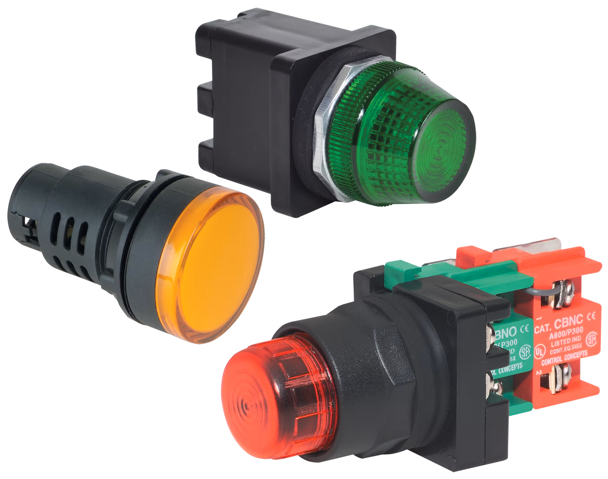 C3Controls Pilot Light, Dual Input Remote Test, 24V AC/DC, LED White, Aluminum Clamp Ring, Red Lens - RTLU24LW-APLLRD