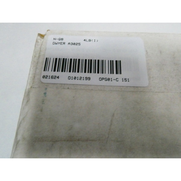 Dwyer PHOTOHELIC 0-25IN-H2O 120V-AC INTERRUPTOR DE PRESIÓN - A3025