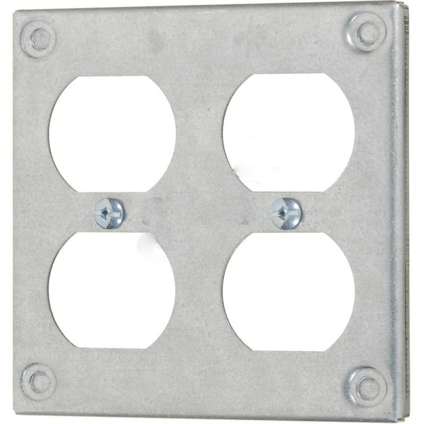 American Imaginations Square Galvanized Steel Electrical Plate Cover Galvanized Steel - AI-37141