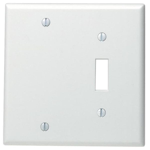 Leviton Leviton White Single Gang Toggle & Blank Wallplate  002-88006-0 - 002-88006-0
