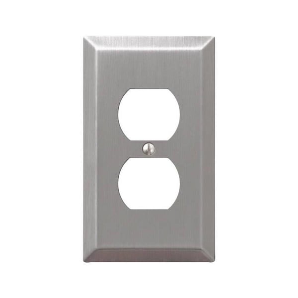 Betterbattery Traditional Duplex Wall Plate, 1 Gang, Brushed Nickel - BE1862947