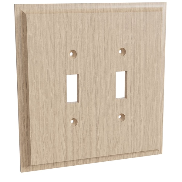 Designs Of Distinction Double Light Switch Plate - White Oak - 01451001WK1