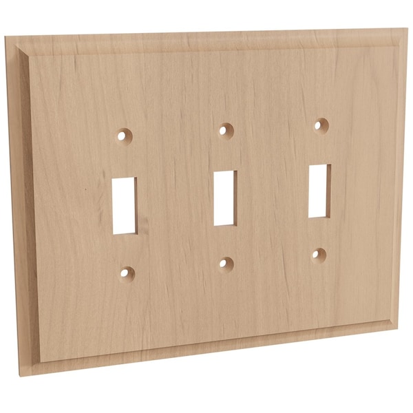 Designs Of Distinction Triple Light Switch Plate - Alder - 01453001AL1