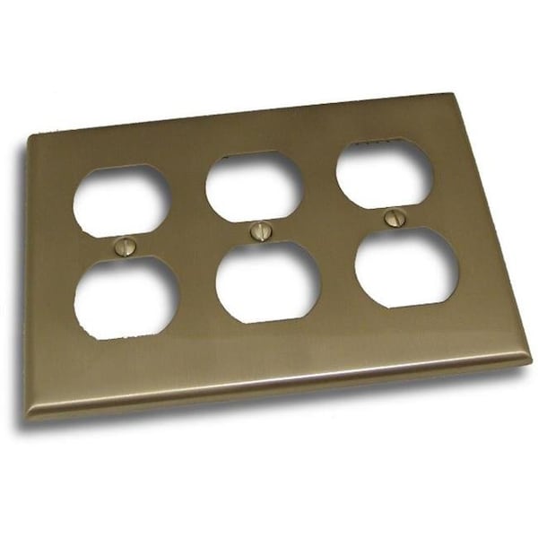 Residential Essentials Residential Essentials 10833SN Triple Receptacle Switch Plate; Satin Nickel - 10833SN