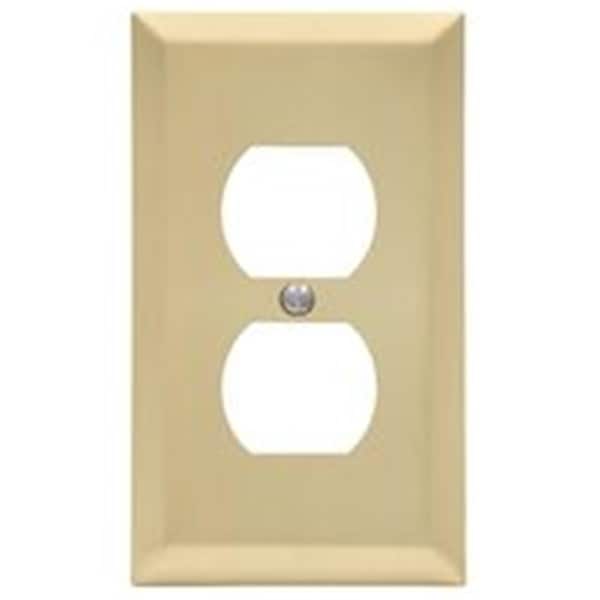 Betterbattery 1 Gang Duplex Century Steel Wallplate - Satin Brass - BE1601876