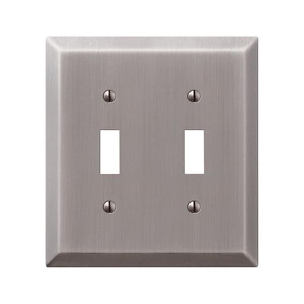 Livewire 2 Toggle Antique Nickel Stamped Steel Wall Plate - LI149572