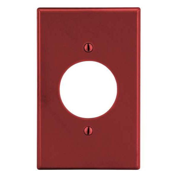 Hubbell Single Receptacle Wall Plate, Number of Gangs: 1 Plastic, Smooth Finish, Red - P720R