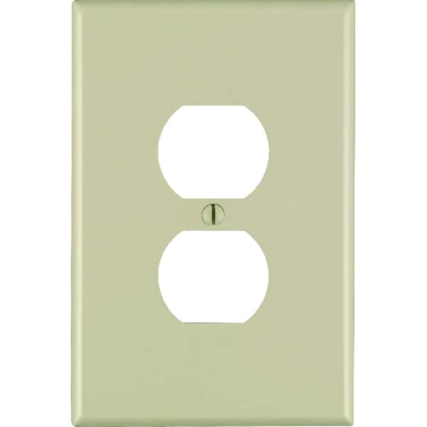 Leviton Ivory 1 gang Thermoset Plastic Receptacle Wall Plate - 86103-000