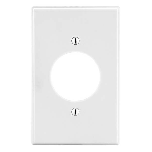 Hubbell Single Receptacle Wall Plate, Number of Gangs: 1 Plastic, Smooth Finish, White - P720W