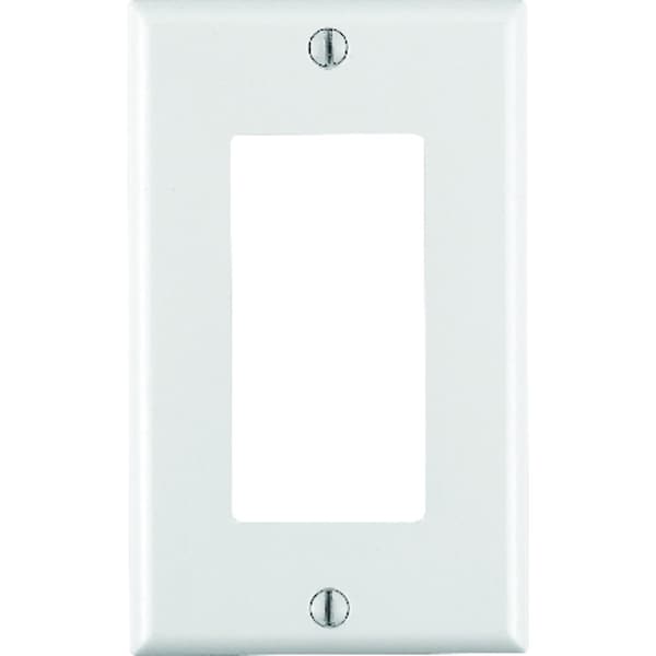 Decora Leviton  White 1 gang Thermoset Plastic GFCI/Rocker Wall Plate - 80401-00W