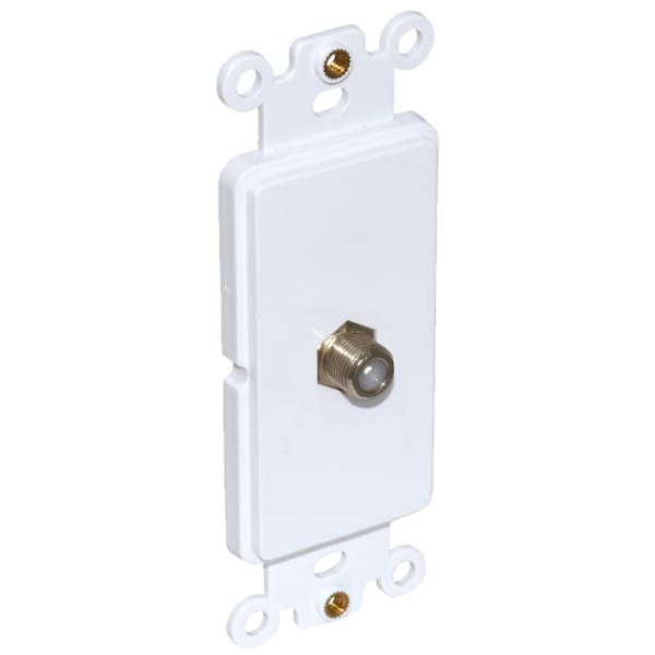 Newhouse Hardware Decora Cable Insert For Decorator Wall Plates, F Connector for CATV Video, White, 5PK - CVI-WH-05