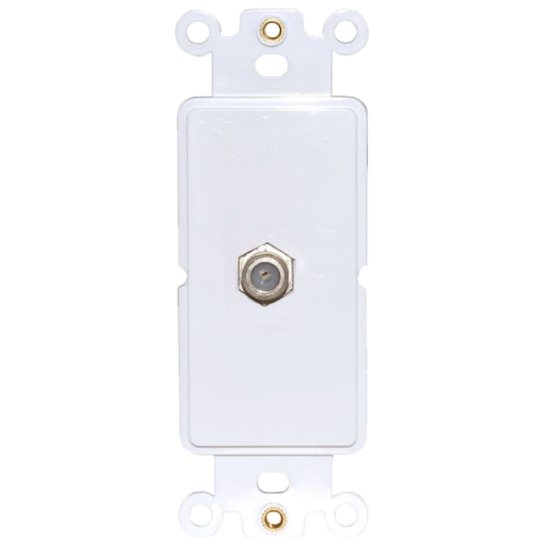 Newhouse Hardware Decora Cable Insert For Decorator Wall Plates, F Connector for CATV Video, White, 5PK - CVI-WH-05