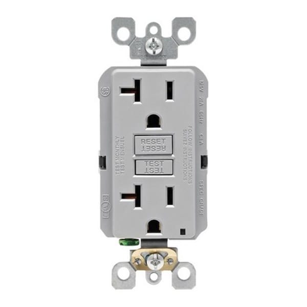 Ezgeneration GFNT2-KGY 20 amp 125 V GFCI Receptacle  Grey - EZ159427