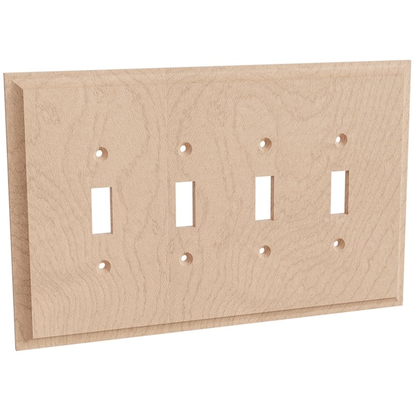Designs Of Distinction Quad Light Switch Plate - Hard Maple - 01454001HM1