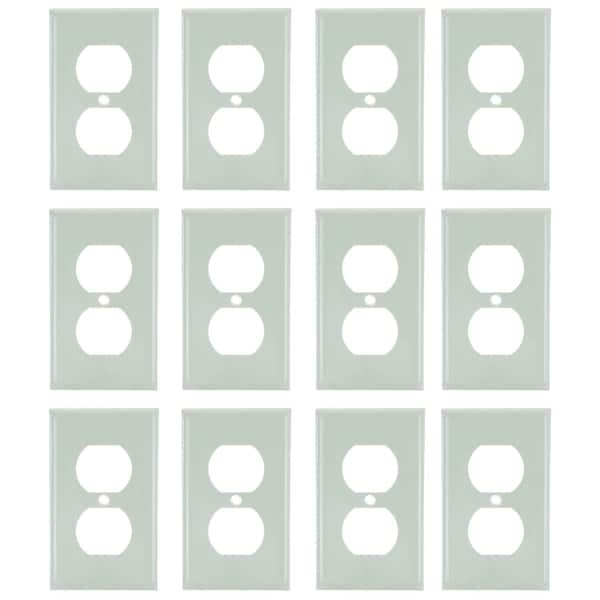 Sunlite Duplex Single Gang switch Cover Plate, Ivory, Plastic, UL Listed, 12PK - 40892-NS
