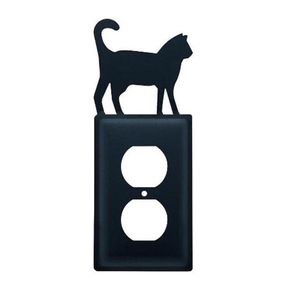 Village Wrought Iron Village Wrought Iron EO-6 Cat Outlet Cover-Black - EO-6