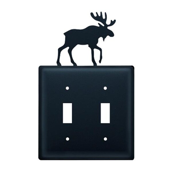 Village Wrought Iron Village Wrought Iron ESS-19 Moose Switch Cover Double - Black - ESS-19