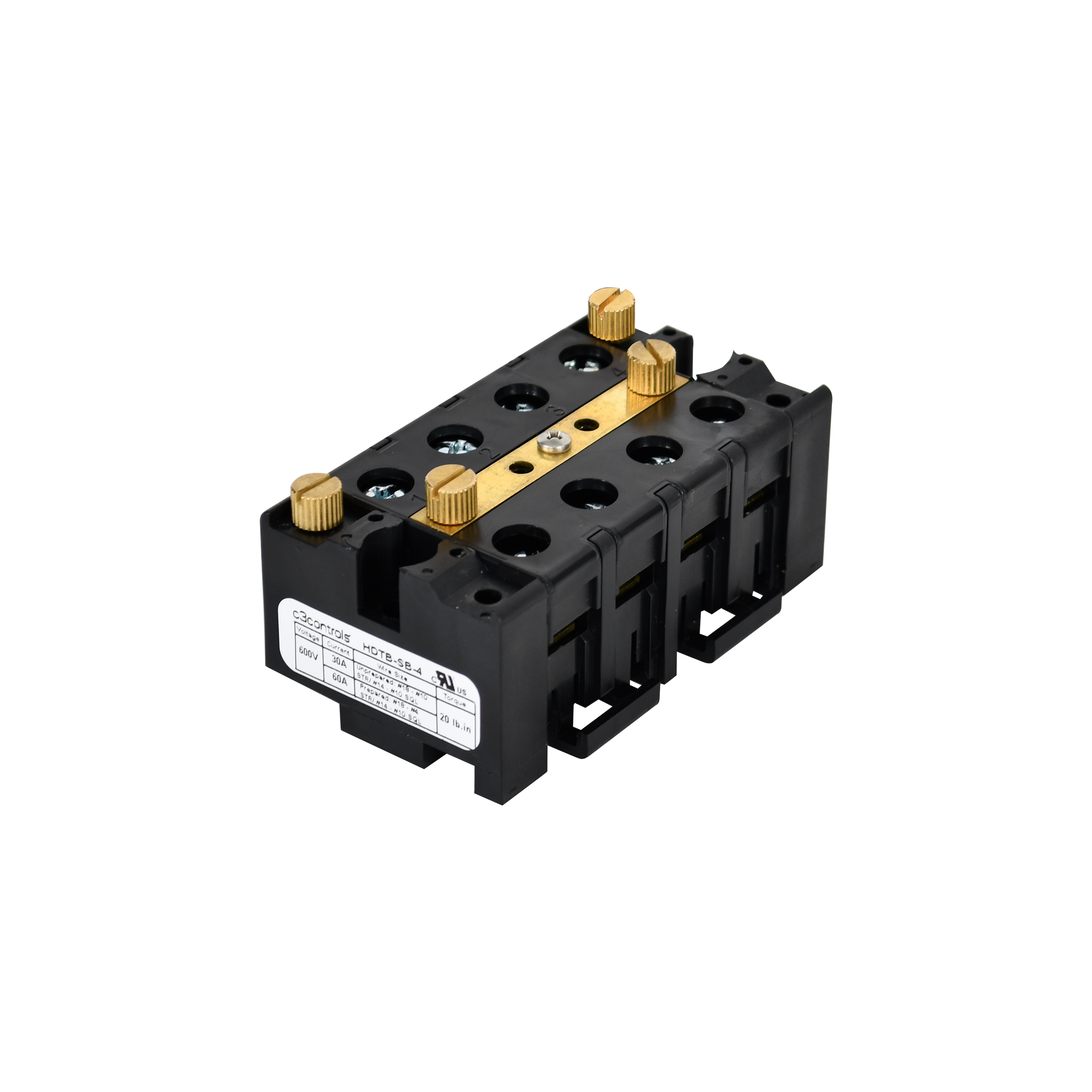 C3Controls HDTB Shorting Block - 4 pt Assembly, (with thumb screw) - HDTB-SB-4