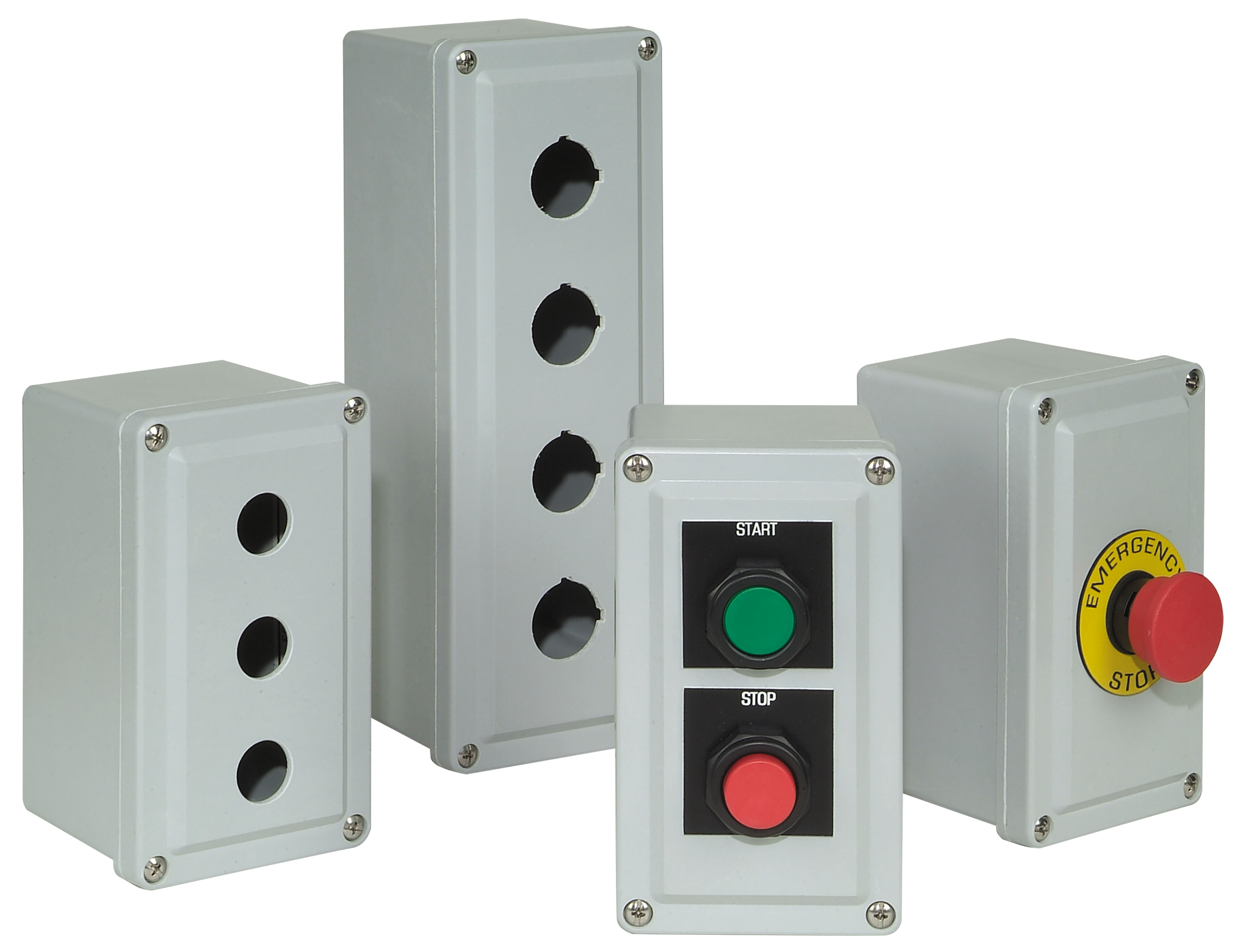 C3Controls Compact Control Station, Polycarbonate Enclosure, 1 Hole, 75mm x 80mm x 57mm (2-61/64" x 3-5/32" x 2-1/4"), Grey - ECP1-A22H1