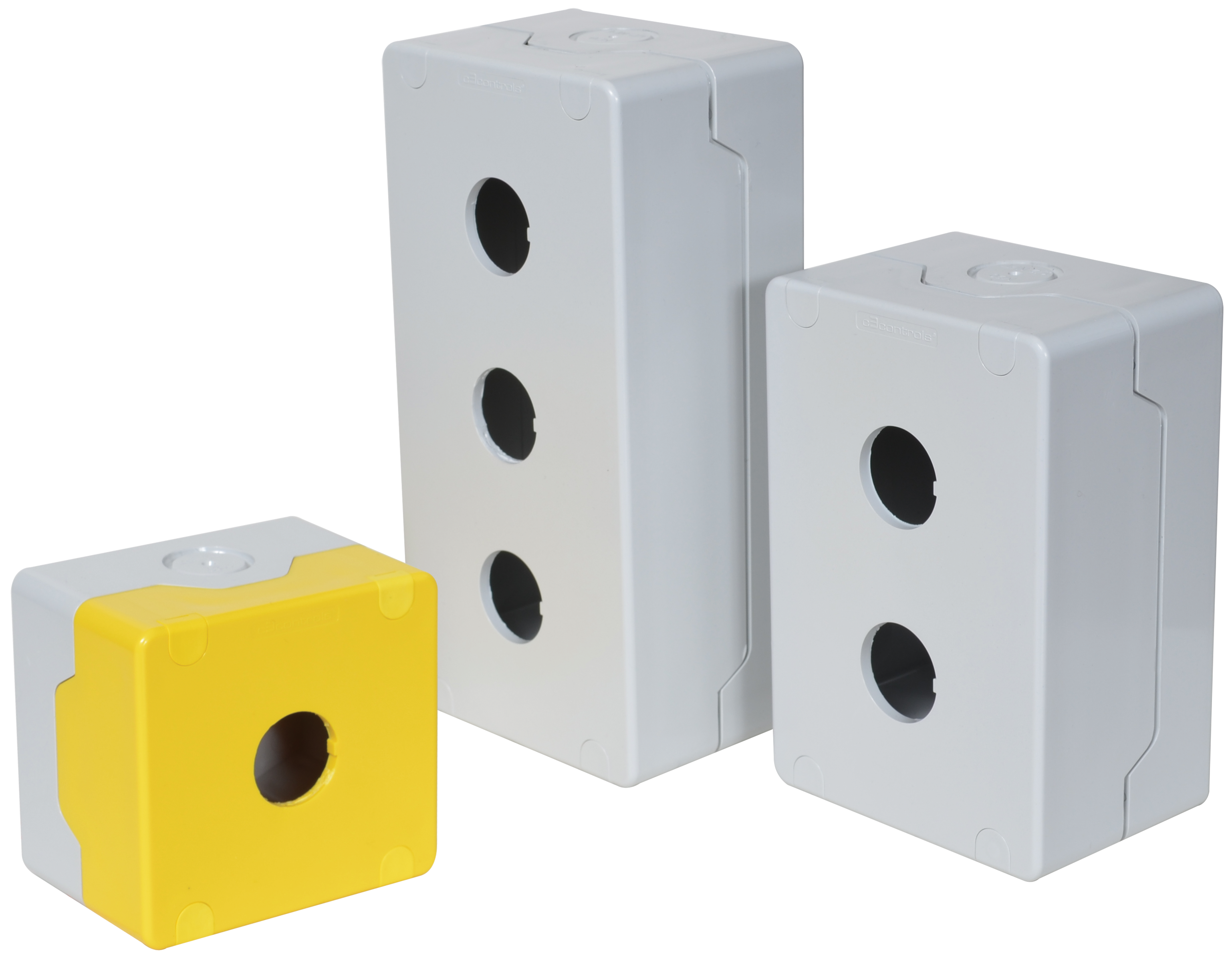 C3Controls Polyester Enclosure, 3 Holes, 6-5/8” x 3-13/16” x 3-29/32” (168mm x 96.8mm x 99.3mm) - 22CS3