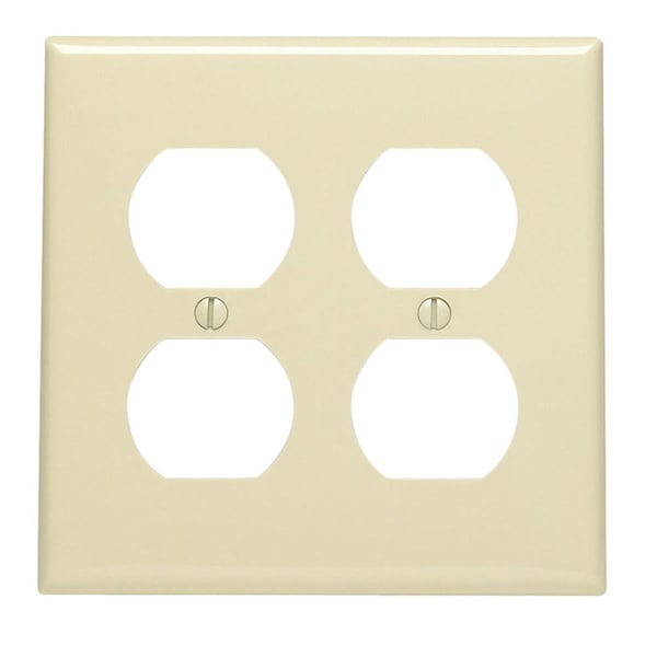 Spark 2 Gang Duplex Ivory Nylon Wallplate - SP3307853