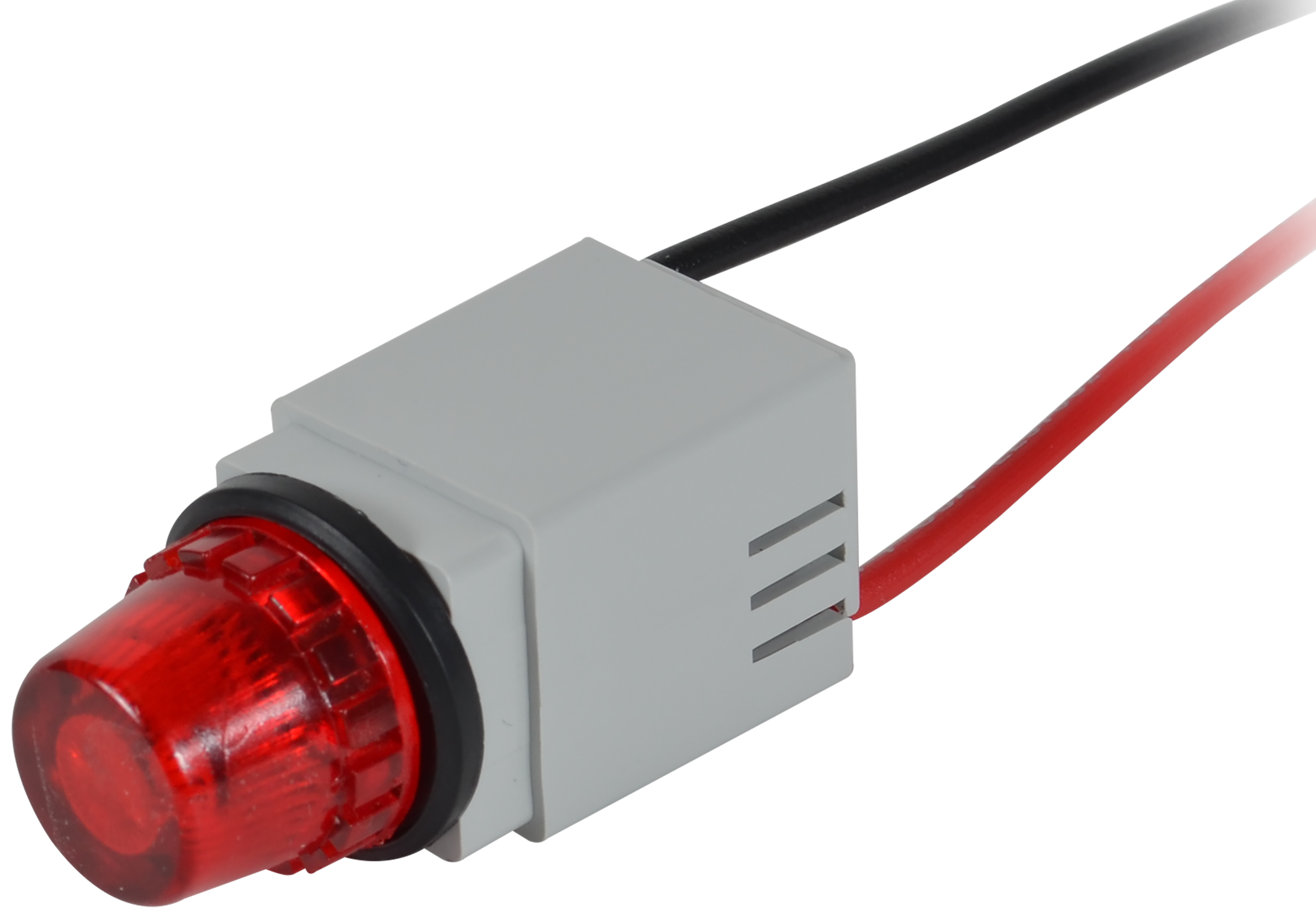 C3Controls 13mm Pilot Light, LED Amber, 240V AC, Wire Lead, 6" Leads, Amber Lens, Flat - 13SBLA240WL-13ARF