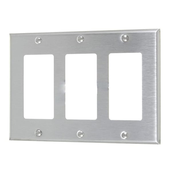 American Imaginations Rectangle Stainless Steel Electrical Switch Plate Stainless Steel - AI-37057