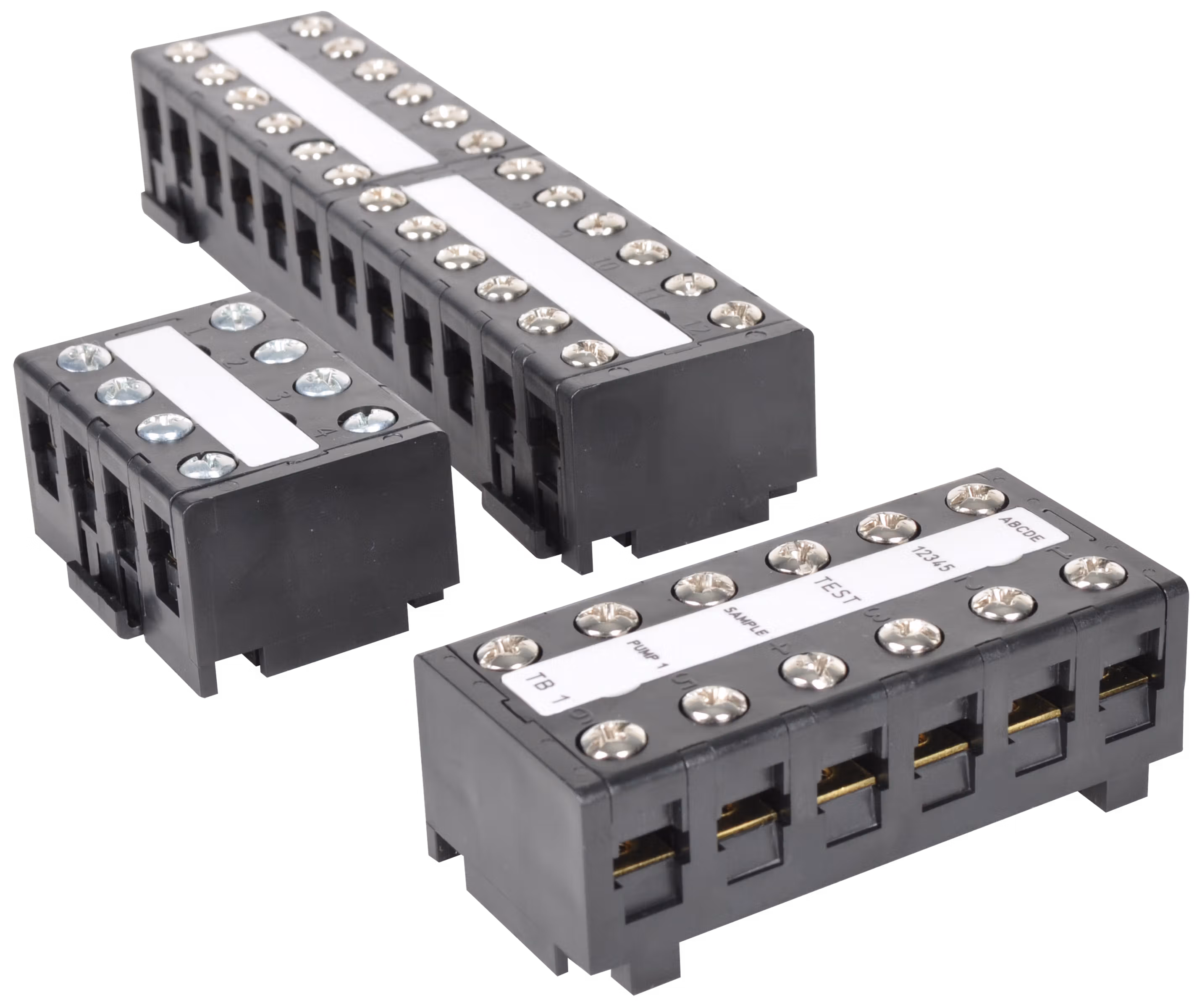 C3Controls High Density Terminal Block, 4-Circuit, 30A / 18-10 AWG, Black - HDTB-4