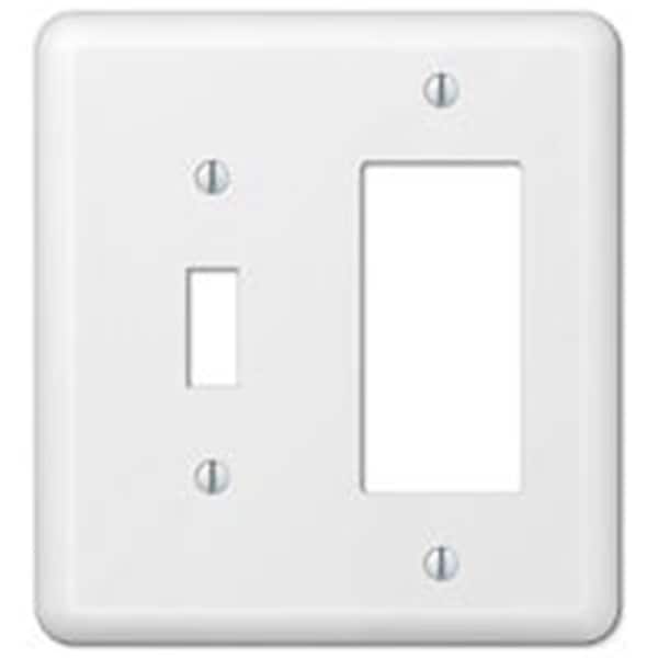 American Tack & Hardware 1 Gang Toggle & Rocker-GFCI Devon Steel Wallplate White - 8630642