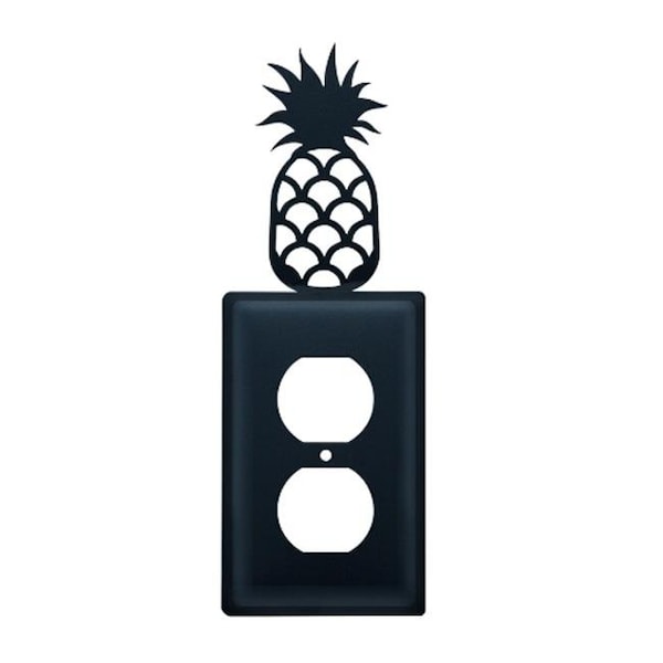 Village Wrought Iron Village Wrought Iron EO-44 Pineapple Outlet Cover-Black - EO-44