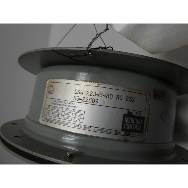 Interruptor de presión Mercoid 1/4IN 0-60PSI 120/240V-AC 120/240V-DC - DSW 223-3-80
