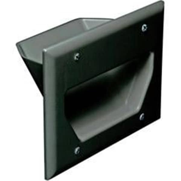 Datacomm Electronics 3-Gang Recessed Low Voltage Cable Plate - Black - 45-0003-BK
