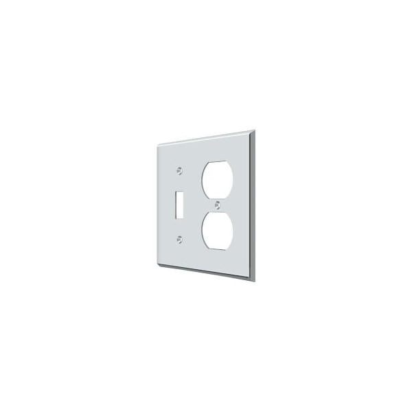 Deltana Single Switch/Double Outlet Switch Plate, Number of Gangs: 2 Solid Brass - SWP4762U26