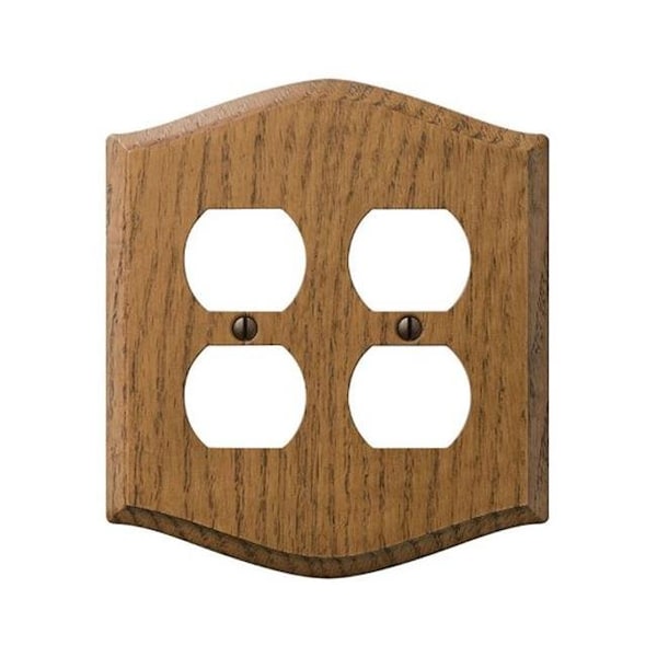 Amerelle Amerelle 701DD Country Wood 2 Duplex Wall Plate  Oak - 3502192