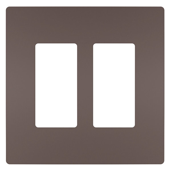 Zoro Select Rocker Wall Plate, Number of Gangs: 2 Plastic, Smooth Finish, Brown - RWP262DBCC6