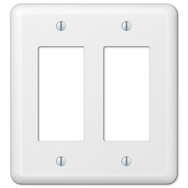 Amerelle Devon White 2 gang Stamped Steel Rocker Wall Plate - 935RRW