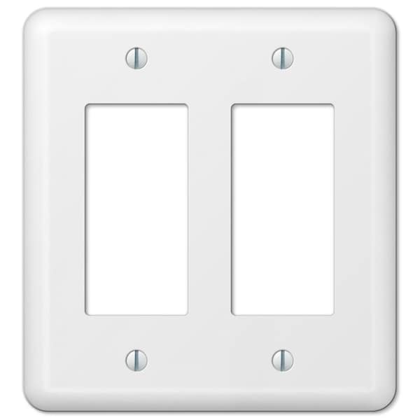 Amerelle Devon White 2 gang Stamped Steel Rocker Wall Plate - 935RRW