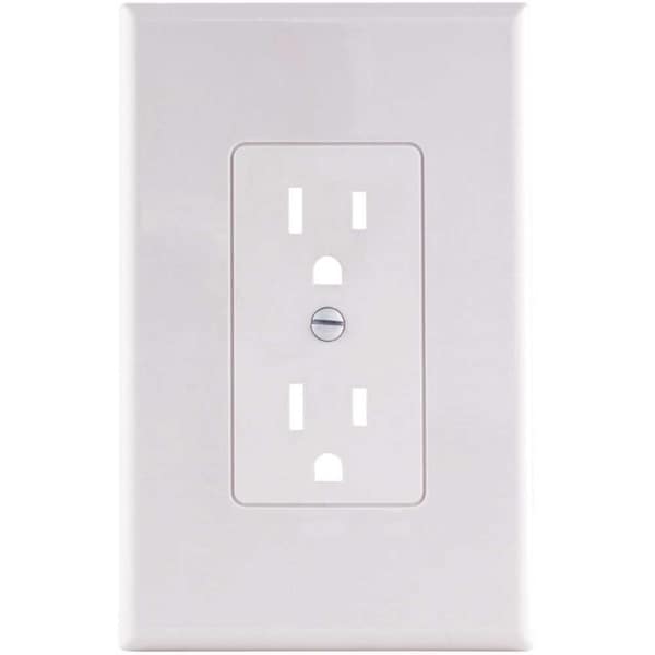 Titan3 Technology 1-Gang Decorator Plastic Wall Plate, White Smooth, 5PK - TPPCSW-D-5