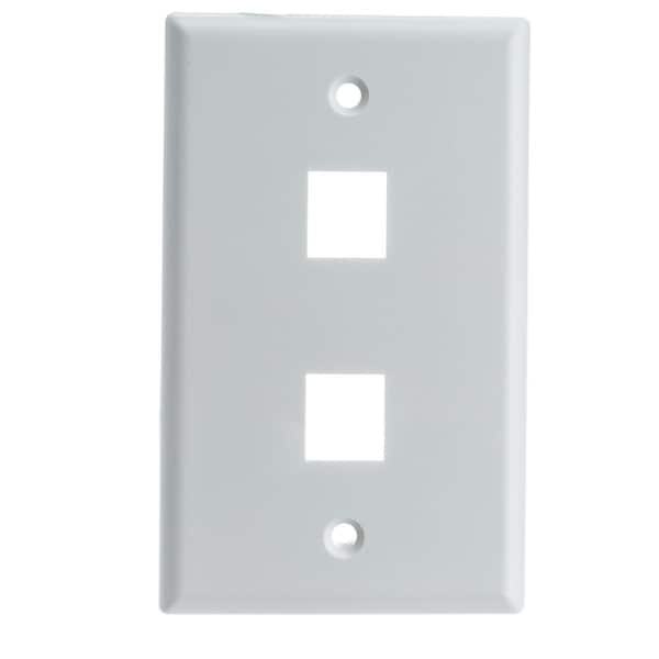 Cable Wholesale 1 Hole Decora Wall Plate Single Gang, White - 302-1-W