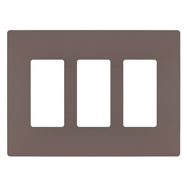 Zoro Select Rocker Wall Plate, Number of Gangs: 3 Plastic, Smooth Finish, Brown - RWP263DBCC6