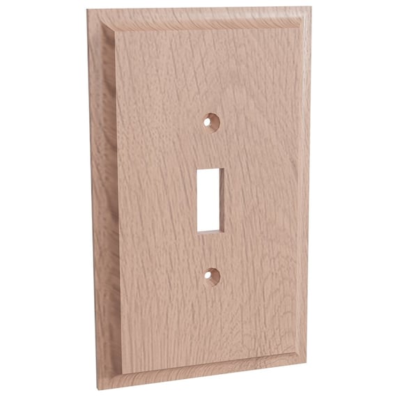 Designs Of Distinction Single Light Switch Plate - Quarter Sawn Red Oak - 01450001QS1