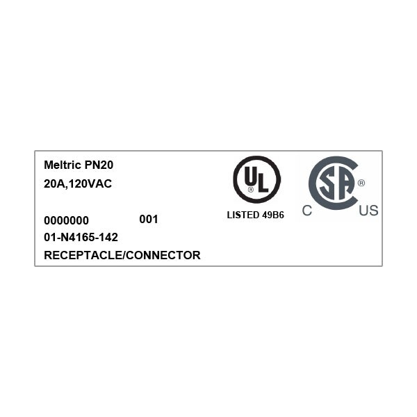 Meltric 01-N4165-142 RECEPTACLE FLUSH MOUNT - 01-N4165-142
