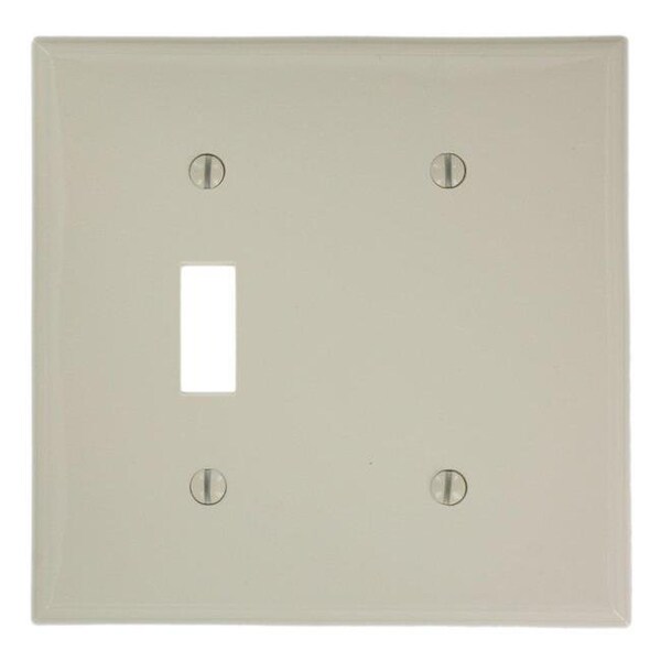 Ezgeneration 4.56 x 0.22 x 4.5 in. Light Almond 2-Gang Standard Size of Toggle & Blank Wall Plate; White - EZ771976