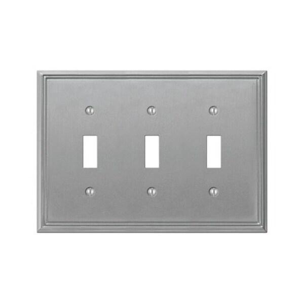 Livewire 77TTTBN Metro Line 3 Gang Toggle Wall Plate  Brushed Nickel - LI880399