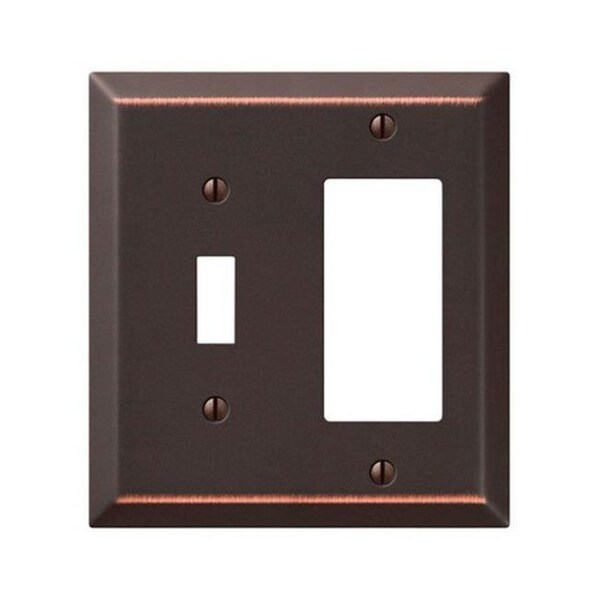 Livewire 163TRDB 1 Toggle-1 Rocker Combo Aged Bronze Stamped Steel Wall Plate - LI612880
