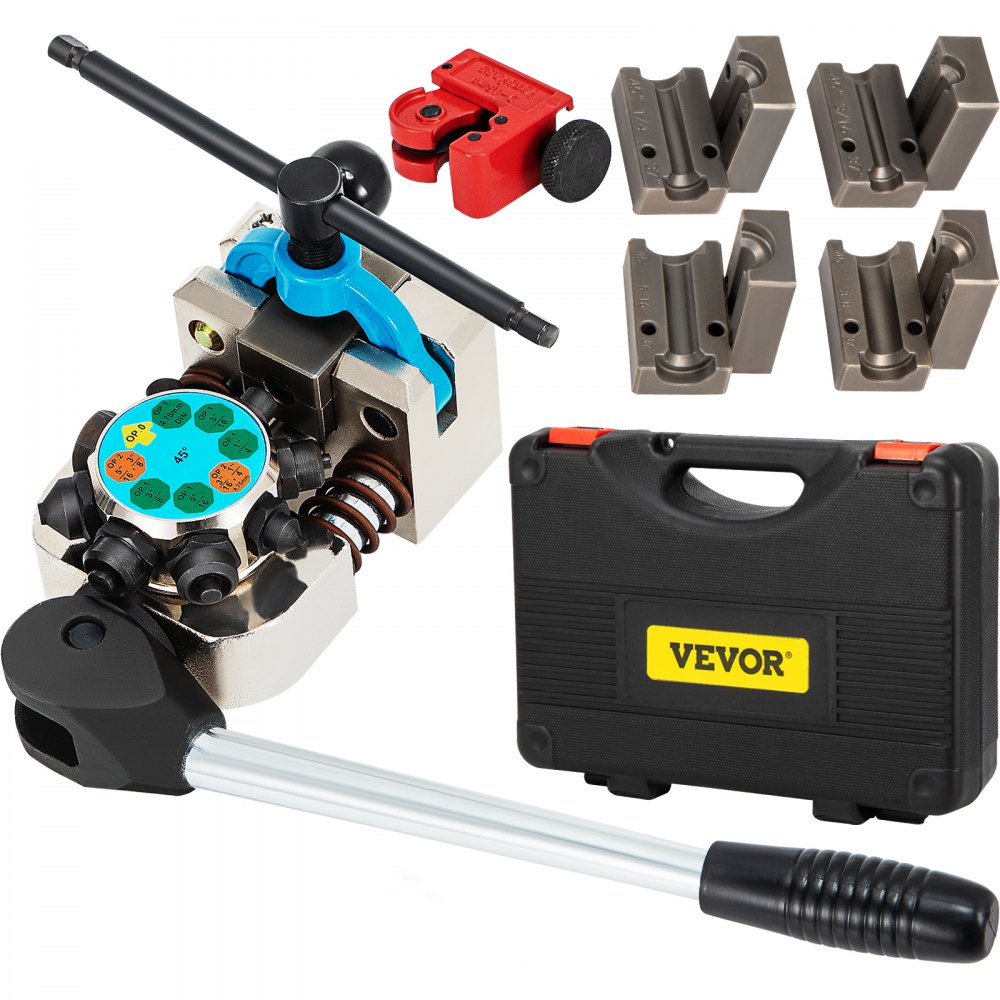 VEVOR Brake Line Flaring Tool, 45 Degree Single, Double, and Bubble Flares for 3/16", 1/4", 5/16" and 3/8" Tube Size, Suitable for Soft Metal of Copper Lines - PQGKZQJS42716DF31V0