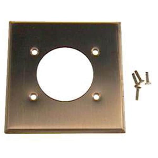 Ezgeneration Aluminum Finish Two Gang Power Outlet Receptacle Wallplate - EZ86296